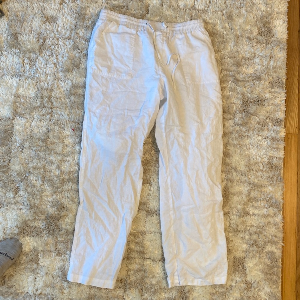 Linen pants, lined, white. Neiman Marcus size large